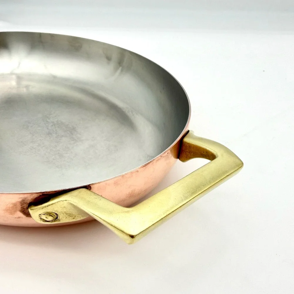 Paul Revere Home Au Gratin Pan 12 in Copper Bicentennial Gold-Tone Two Handles